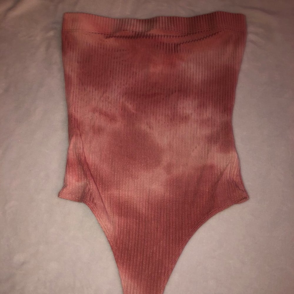 Pink Tie Dye Tube Top Body Suit (BRAND NEW)